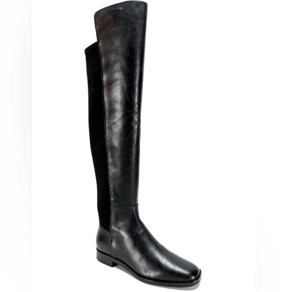 Via Spiga Black Leather Over-the-Knee Riding Boots